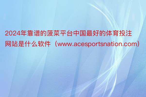 2024年靠谱的菠菜平台中国最好的体育投注网站是什么软件（www.acesportsnation.com）